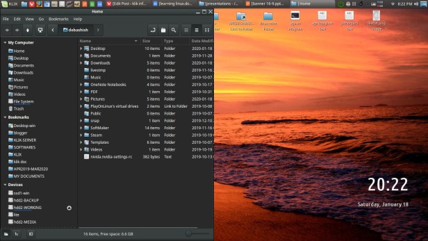 file manager on desktop
